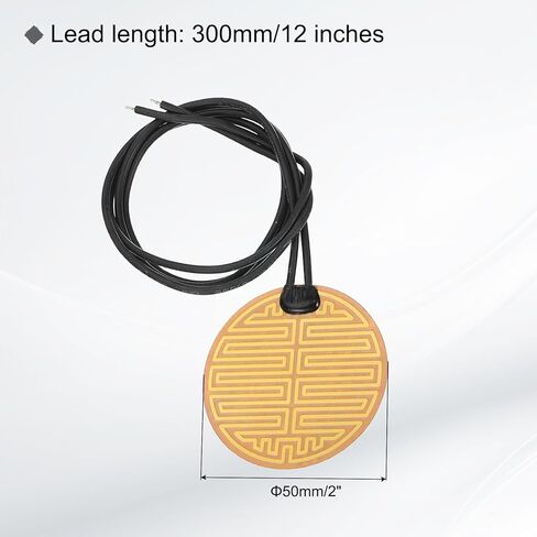 MECCANIXITY 5pcs Heater Film Heating Plate, 8W 5V Polyimide Heat Pad Adhesive PI Heater Elements Film 50mm Dia Heater Strip for Constant Temperature in Saudi Arabia
