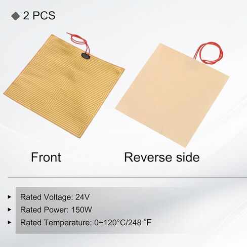 MECCANIXITY 2pcs Heater Film Heating Plate, 150W 24V Polyimide Heat Pad Adhesive PI Heater Elements Film 200mmx200mm Heater Strip for Constant Temperature in Saudi Arabia
