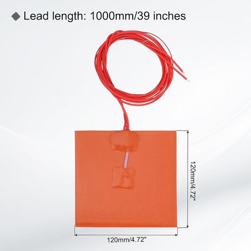 meccanixity 1pcs وسادة تسخين السيليكون ، 12 فولت 120W سخان اللوحة التسخين مرنة 120mmx120mm حصيرة لدرجة حرارة ثابتة in Saudi Arabia