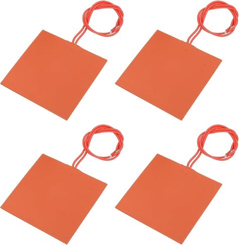 Meccanixity 4pcs وسادة تسخين السيليكون ، 12 فولت 30W سخان فيلم مرنة لوحة التسخين 100 مم × 100 مم حصيرة سخان لدرجة حرارة ثابتة in Saudi Arabia