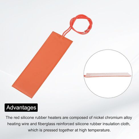 meccanixity 2pcs وسادة تسخين السيليكون ، 12 فولت 20W سخان فيلم مرنة لوحة التسخين 150mmx50mm حصيرة لدرجة حرارة ثابتة in Saudi Arabia