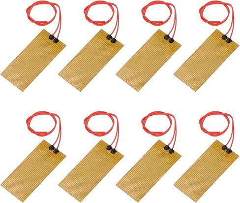 MECCANIXITY 8pcs Heater Film Heating Plate, 30W 24V Polyimide Heat Pad Adhesive PI Heater Elements Film 100mmx45mm Heater Strip for Constant Temperature in Saudi Arabia
