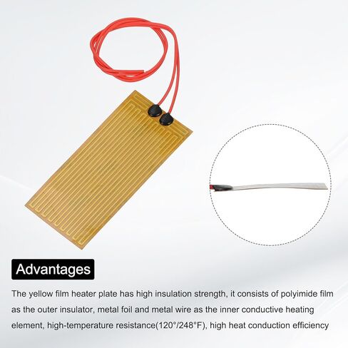Meccanixity 2pcs لوحة تسخين فيلم تسخين ، 30 واط 24 فولت بوليميد pad pad unding under heat reamement in Kuwait