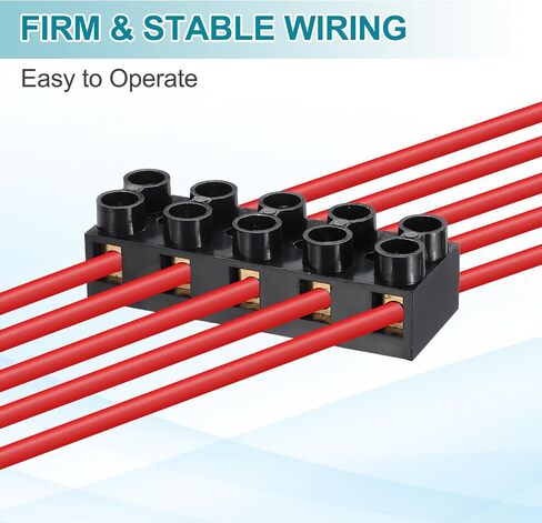 MECCANIXITY 10pcs Dual Row Terminal Block, 2 Positions 500V 10A Screw Terminals Strip, Cable Barrier Block Strip for Home Appliances, Electronic Circuits, Black in Saudi Arabia