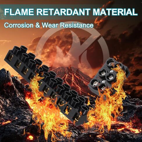 MECCANIXITY 10pcs Dual Row Terminal Block, 2 Positions 500V 10A Screw Terminals Strip, Cable Barrier Block Strip for Home Appliances, Electronic Circuits, Black in Saudi Arabia