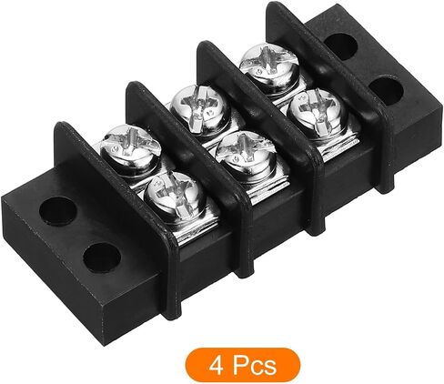 UXCELL 4 PCS 8 مواضع كتلة طرفية 300V 20A 9.5mm ملعب صفوف مزدوجة 8 دوائر DIN ROW ROW MITRILALS in Kuwait