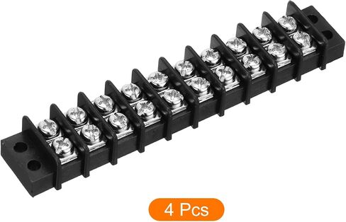 UXCELL 4 PCS 8 مواضع كتلة طرفية 300V 20A 9.5mm ملعب صفوف مزدوجة 8 دوائر DIN ROW ROW MITRILALS in Kuwait