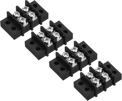 uxcell 4 Pcs 8 Positions Terminal Block 300V 20A 9.5mm Pitch Dual Rows 8 Circuits DIN Row Screw Terminals Strip in Saudi Arabia