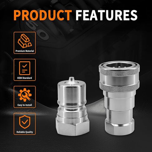 3/4 "NPT إلى 3/4" مجموعة مقرنة مفصل سريع الهيدروليك ، توصيلات هيدروليكية توجيهية ، ISO 7241-B in Saudi Arabia