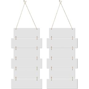PYD Life 12 Pieces Sublimation Wall Hanging Blanks White Mixed Retangle 3.14" x 8.3",3.14" x 9.8" Hardboard MDF Wood Blanks Photo Frames for Heat Press Machine Printing in Saudi Arabia