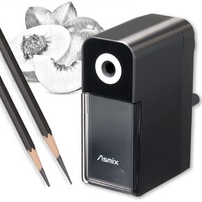 Art Pencil Sharpener Black, PSL124 Drawing Pencil Sharpener, Long Point Pencil Sharpener, Lead Tip Max. 19 mm, Adjustable Points, Sketch/Dessin/Art Asmix(Japan Import)