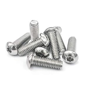 5/16-18 x 1" Button Head Socket Cap Bolts Screws, 304 Stainless Steel 18-8, Full Thread, Coarse Thread, Allen Hex Drive, 20 PCS