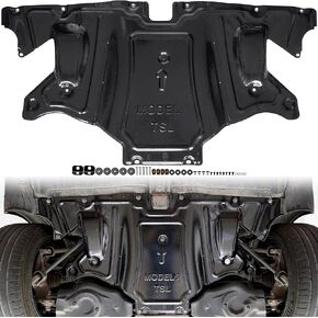 KEWISAUTO Rear Skid Plate for Tesla Model 3 / Model Y, Splash Shield Cover Under Engine Guard Cover Chassis Guard Plates for Tesla Model 3 2017-2023 / Model Y 2020-2023 Accessories