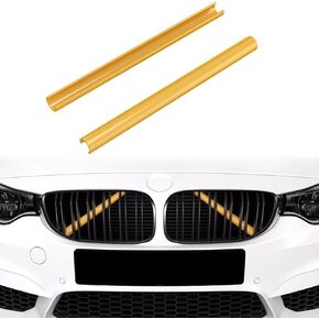 Grill Insert Stripes Compatible with 2010-2016 5 Series F07 F10 F11 F18, Front Grille Trim Compatible with 520i 523i 525i 528i 530i 535i 550i Accessories (Yellow)