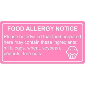 1x2 inch 500PCS Food Allergy Stickers Waterproof Stickers Without Residue for Food, Kitchen