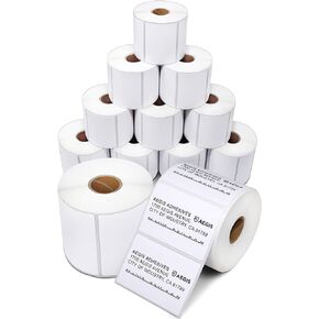 Aegis Adhesives - 4" X 8" Direct Thermal Labels Compatible with Rollo, Zebra, and Other Desktop Label Printers (10 Rolls, 350/Roll)