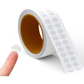 Performore Crystal Clear Transparent 0.5" Round Stickers 2 Across, Envelope Tab Sealer and Retail Package Round Clear Seal Labels Self Adhesive, 1000 Stickers Per Roll