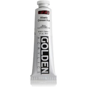 Heavy Body Acrylics by GOLDEN, Alizarin Crimson Hue, 2 fl. oz. Tube, Professional Acrylic Paint, Transparent