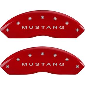 MGP Caliper Covers - Brake Caliper Covers 2005-2009 Ford Mustang (10197s) Front and Rear Set - Mustang/GT Logo - Red