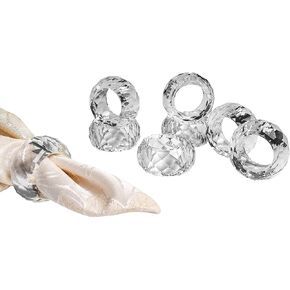 Crystal Napkin Ring Holders Set of 8, K9 Luxury Crystal Napkin Holder Rings, Diamond-Shaped Design, Napkin Buckles for Holiday Decor, Wedding, Christmas, Dinner Table, Thanksgiving (Pack of 8)