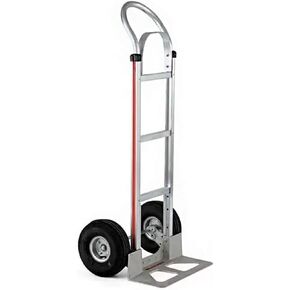 Magliner HMK112UA4 Aluminum Hand Truck, Horizontal Loop Handle with Brace, 18" x 7-1/2" Aluminum Diecast Nose Plate, 500 lb Capacity