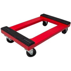 Akro-Mils RMD3018RC4PAR Plastic 4-Wheel Furniture Dolly with Steel-Reinforced Frame and 4-Inch 4-Way Swivel Casters, 1200 Lbs Capacity, 18-Inch x 30-Inch, Red