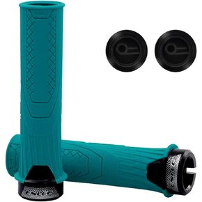 ENLEE 5.3 inches Rubber Bike Handlebar Grips, Fit 7/8 inches Single Lock Design for BMX, Mountain, MTB, Beach Cruiser, Soft Non-Slip Grip for Enhanced Cycling