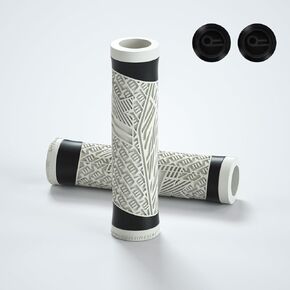 ENLEE 5.3 inches Rubber Bike Handlebar Grips, Fit 7/8 inches Single Lock Design for BMX, Mountain, MTB, Beach Cruiser, Soft Non-Slip Grip for Enhanced Cycling
