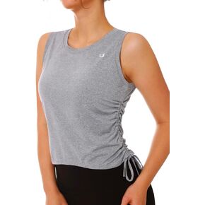 NORTHYARD Women's Sleeveless Workout Tank Tops Quick Dry Drawstring Ruched Crop Tops Athletic Yoga Running Lightweight Tops