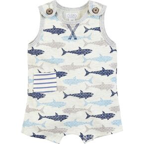 Mud Pie Baby Boys Romper, Shark, 3-6M