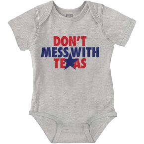 Brisco Brands Texas Lone Star State Motto Cool TX Baby Romper Boys or Girls