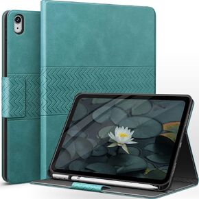 حافظة auaua لجهاز iPad الجيل العاشر 2022، حافظة مقاس 10.9 بوصة مع حامل أقلام، نوم/تنبيه تلقائي، حامل قابل للتعديل، جلد PU (بني)