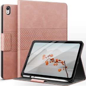 auaua Case for iPad 10th Generation 2022, 10.9 inch Case with Pencil Holder, Auto Sleep/Wake, Adjustable Stand, PU Leather (Brown)