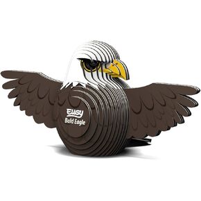 Eugy Bald Eagle 3D Puzzle, 22 Piece Eco-Friendly Educational Toy Puzzles for Boys, Girls & Kids Ages 6+