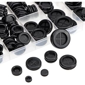 170 Pieces of Rubber gaskets in 7 Sizes, Double-Sided Round Rubber Hole Plug Kits, Used to Protect Cables, Wires, firewalls, Hole Plugs, and Automotive Supplies
