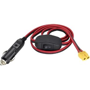 16AWG Cigarette Lighter XT60 Cable,12V XT60 Male to Cigarette Lighter Male Charging Plug Cable for XT60 Drones and Other XT60 Battery Charging Equipment with Fuse and Switch(1m/3ft-M)