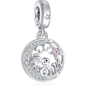 NINGAN 925 Sterling Silver Animal Pendant Elephant, Dog, Cat, Turtle, Dog, Unicorn Dangle Charms For Women Bracelet