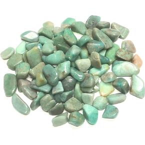 Crystal Collection: Tumbled Amazonite, Includes Velvet Bag - Large 1" Pieces (1 Pound)