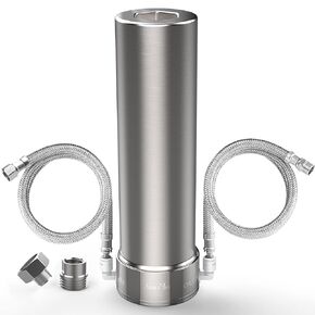 SimPure V7 Under Sink Water Filter, 5-Stage Stainless Steel Water Filtration System Direct Connect to Kitchen Faucet, Reduces 99% Lead, Chlorine, Bad Taste, 20K Gallons (No Drilling Required)