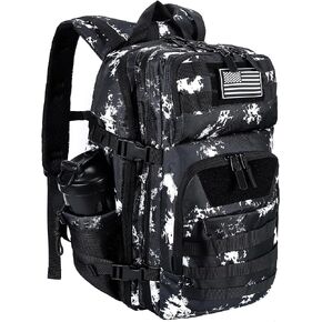 Military Tactical Backpack for Men and Women 35L Large Rucksack Army 3 Day Assault Pack Molle Bag Backpacks (Black Lighting)