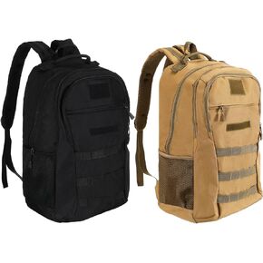 2 Pack 30l Tactical Backpack Hunting Rucksack with Molle System for Hunting Camping Trekking Motorcycle Men Women(Black)