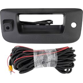 Tailgate Handle Backup Camera Compatible with 2007-2013 Chevrolet Silverado/GMC Sierra 1500 2500 HD Pickup Reversing Backing Camera Handle Tailgate Lock RCA Connector Replaces # 22755304