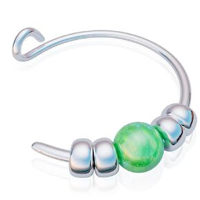 Silver Clip on Nose Ring - Comfortable 7mm Handmade Fake nose ring with a small 2mm Blue Opal - Thin 24g No Piercing Needed 925 Sterling Silver Faux Nose Piercing
