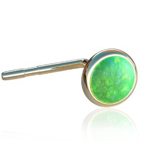 Tiny Handmade Gold Nose Stud - Hypoallergenic This 22 Gauge With a 3mm Blue Opal Stud Piercing - 14k Gold Filled Nasil Stud Piercing
