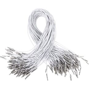 COHEALI 50pcs Elastic Cord Barbed Thread Bracelet Cord Hat Chin Strap Party Hat Cord Brads for Paper Crafts Barbed Fasteners Prong Fasteners Masks White Polypropylene Elasticity Beaded