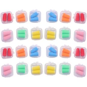 24 Sets Soft Foam Earplugs Noise Cancelling Ear Plugs Sound Blocking Earplugs Hearing Protection Ear Plugs with Case