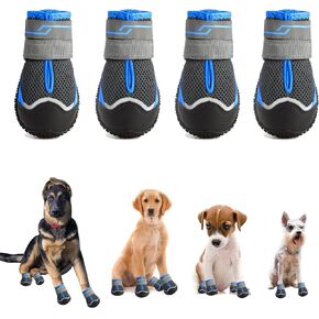 MOOB Dog Shoes for Large Dogs, Medium Dog Boots & Paw Protectors for Winter Snowy Day, Summer Hot Pavement, Waterproof in Rainy Weather,Dog Shoes for Large Dogs Waterproof Dog Boots for Winter Snow