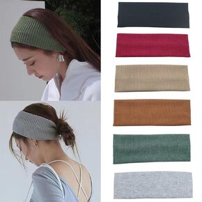 6 قطع من عصابات الرأس للنساء عريضة غير قابلة للانزلاق، أربطة شعر مرنة بلون سادة كاجوال، أربطة شعر مرنة لمكياج العمامة، تمرينات اليوجا غير قابلة للانزلاق، لفافات رأس قابلة للتمدد للنساء والرجال in Kuwait