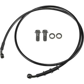 Motoforti Universal Brake Hose Motorcycle ATV Dirt Bike Motocross Braided Hydraulic Brake Line Oil Hose Pipeline, 70cm, Durable, Metal, Black Army Green, 1 Set