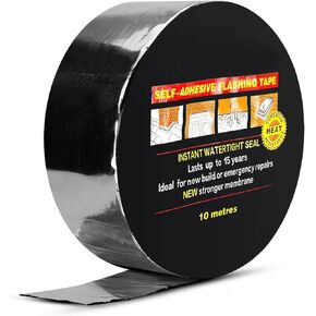 BXI Flashing Roll Tape Membrane, 4 inches X 32 Feet Thick Waterproof Patch Seal Tape, Self-Adhesive SBS Modified Rubberized Asphalt, Deck Seam Joist Leak Sealant for Roof Window Gutter Repair Outdoor